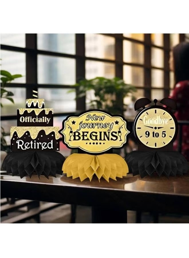 9PCS Retirement Party Decorations, Retirement Centerpieces for Table,Black and Gold Retirement Table Decorations, Retirement Decor for Retirement Party Retirement Party Supplies Men and Women - Image 5